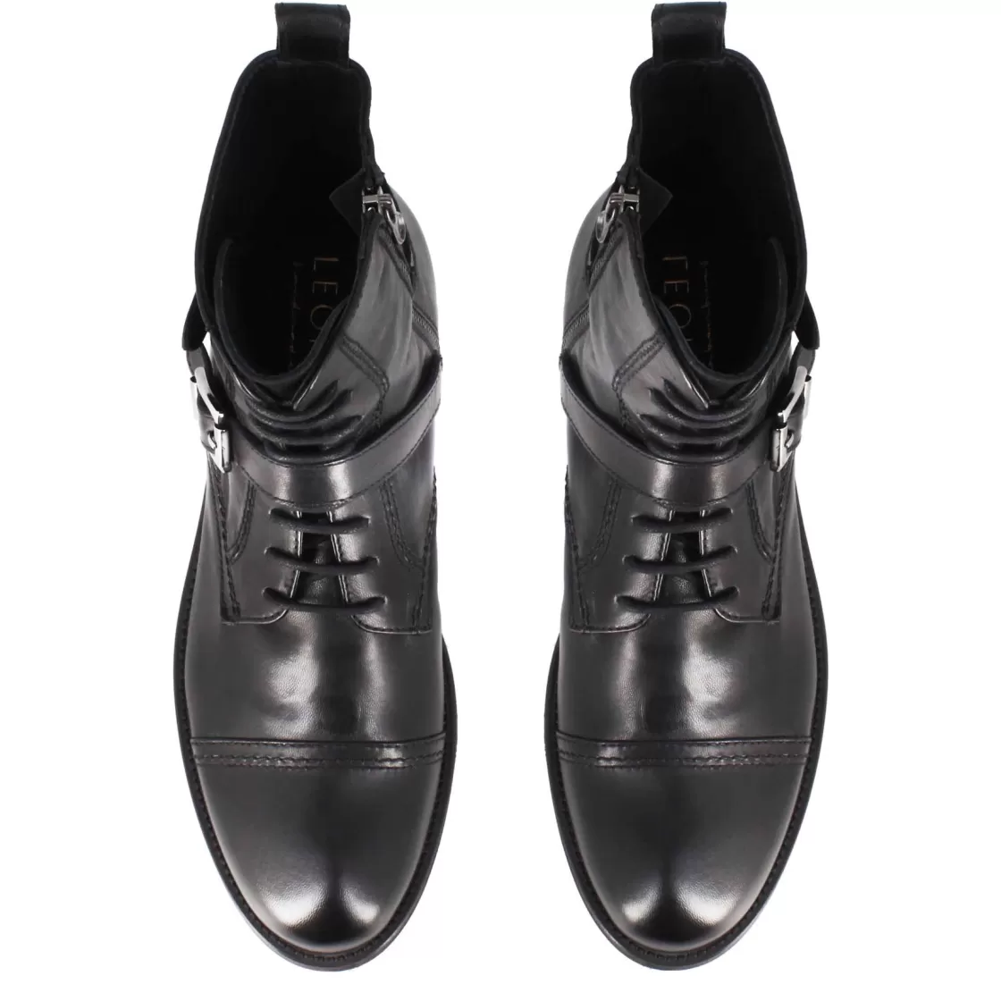 Hot Leonardo Shoes Anfibio Da Uomo In Pelle Colore E Suola In Gomma Nero