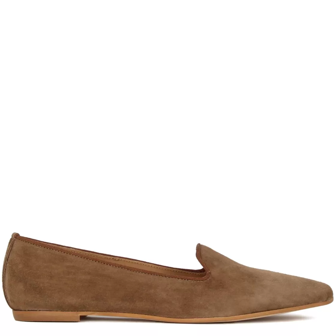 Flash Sale Leonardo Shoes Ballerina A Punta Da Donna In Pelle Scamosciata Colore Marrone
