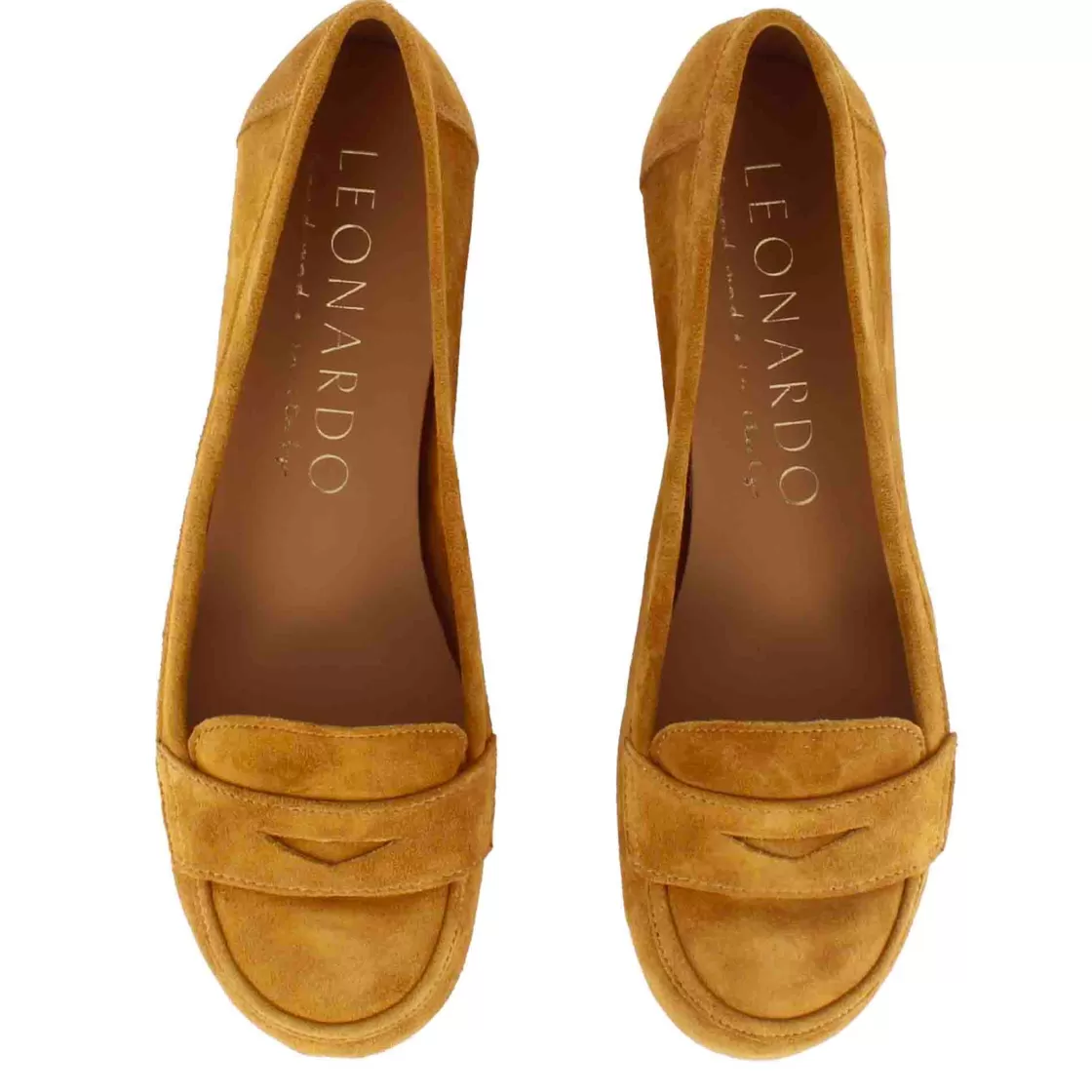 Discount Leonardo Shoes Ballerina Classica Da Donna In Pelle Scamosciata Colore Marrone