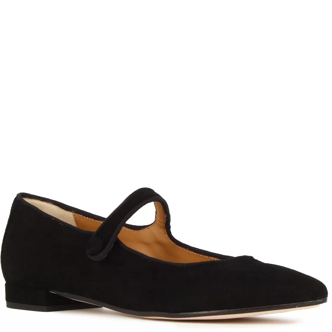 Discount Leonardo Shoes Ballerina Mary Jane Da Donna In Pelle Scamosciata Con Cinturino Colore Nero