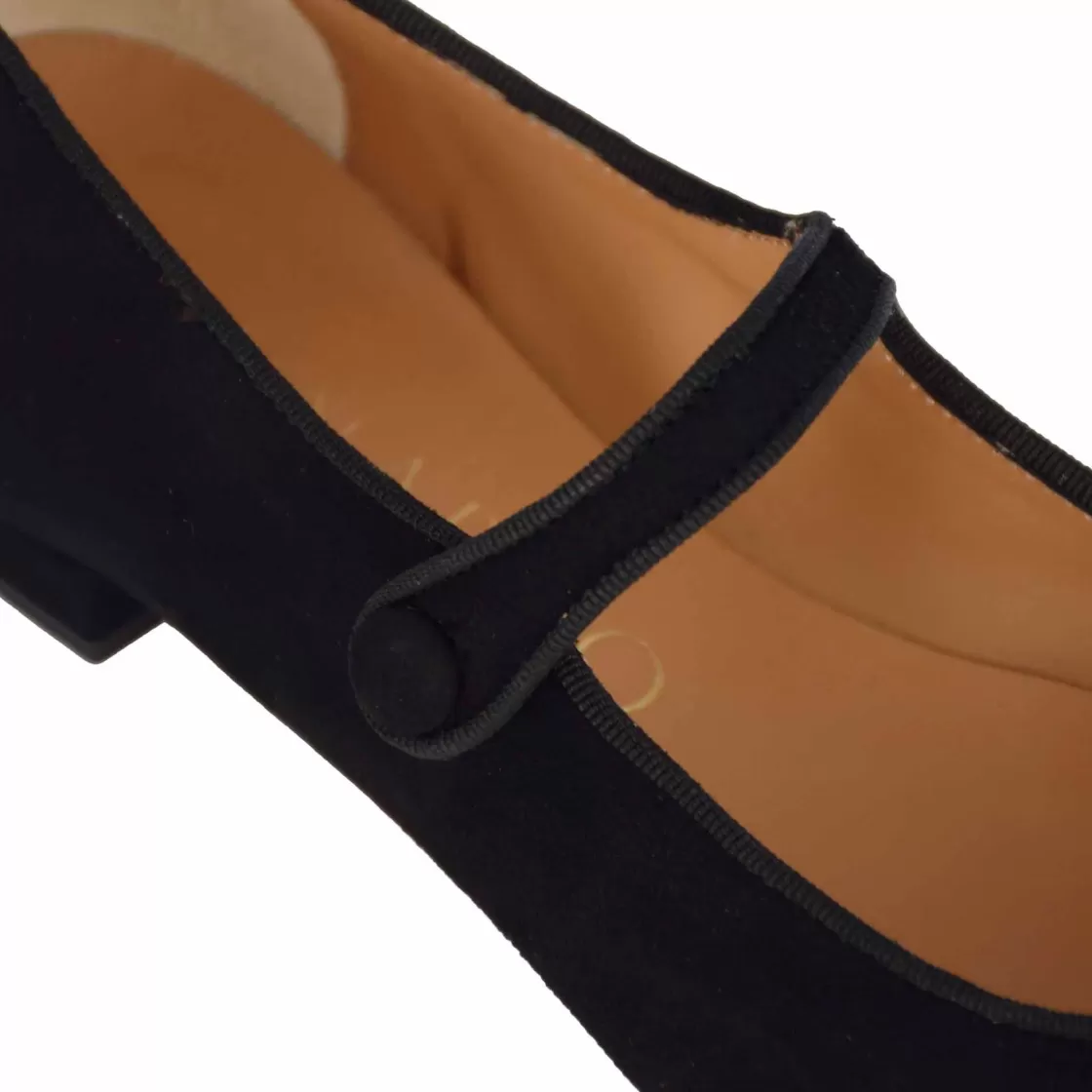 Discount Leonardo Shoes Ballerina Mary Jane Da Donna In Pelle Scamosciata Con Cinturino Colore Nero
