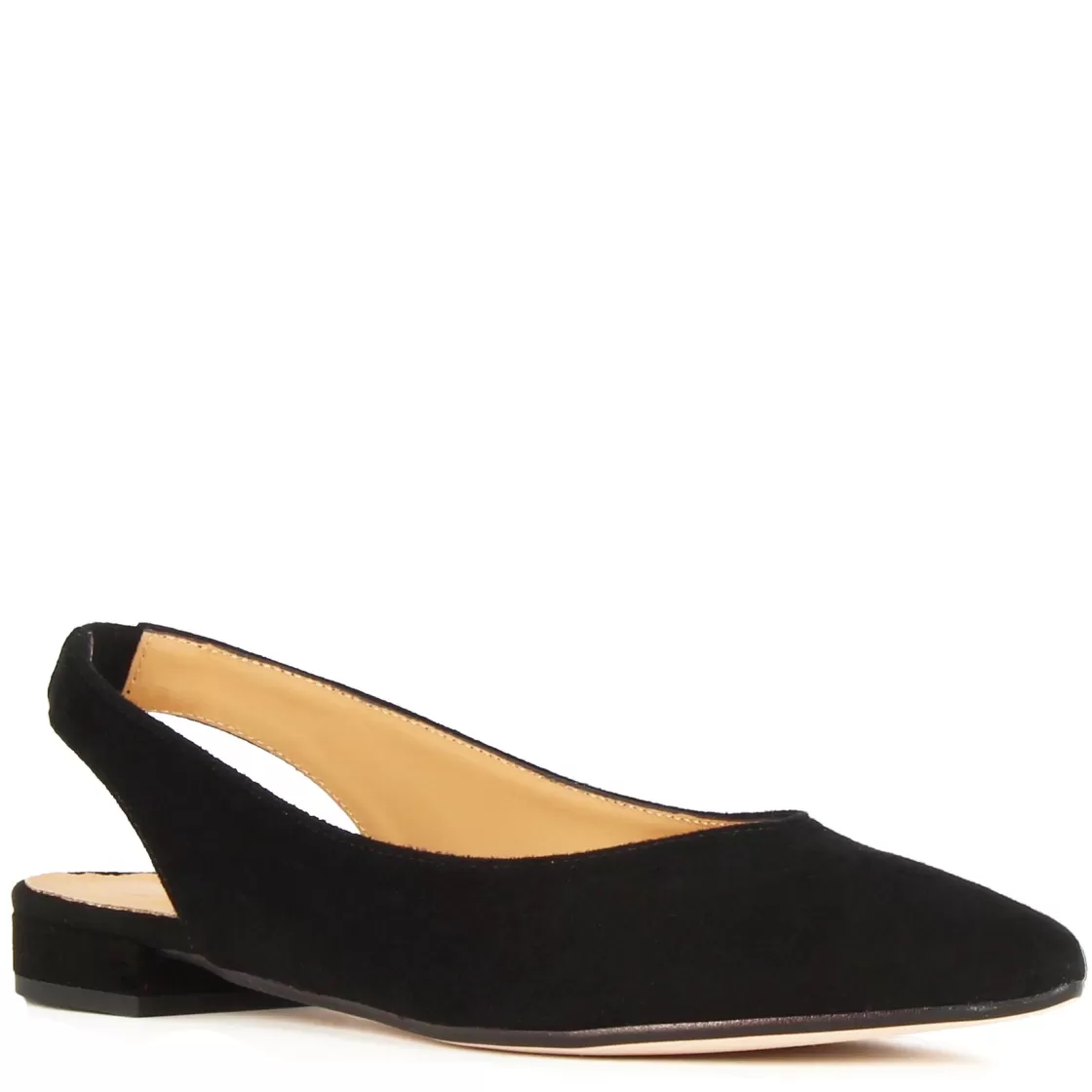 Shop Leonardo Shoes Ballerina Slingback Da Donna In Pelle Scamosciata Colore Nero