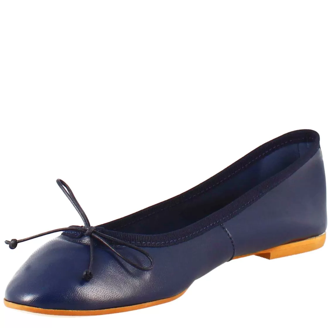 Hot Leonardo Shoes Ballerine Leggere Da Donna Color In Pelle Liscia Blu