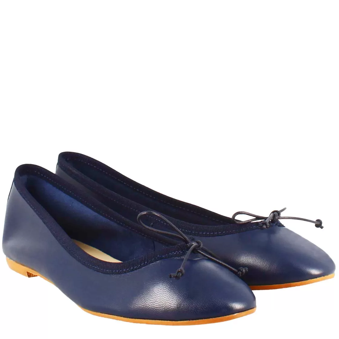 Hot Leonardo Shoes Ballerine Leggere Da Donna Color In Pelle Liscia Blu