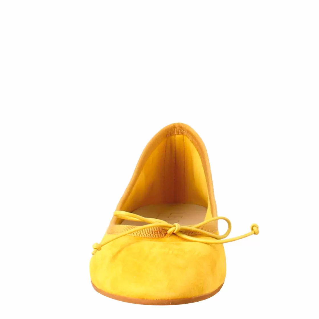 Shop Leonardo Shoes Ballerine Leggere Da Donna Color In Camoscio Sfoderate Giallo