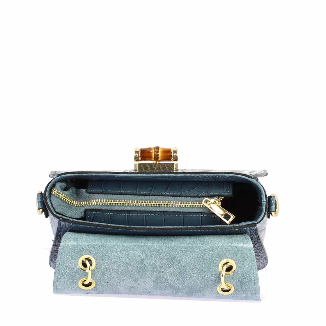 Clearance Leonardo Shoes Borsa A Mano Artigianale Da Donna In Pelle Celeste Con Tracolla Rimovibile Azzurro