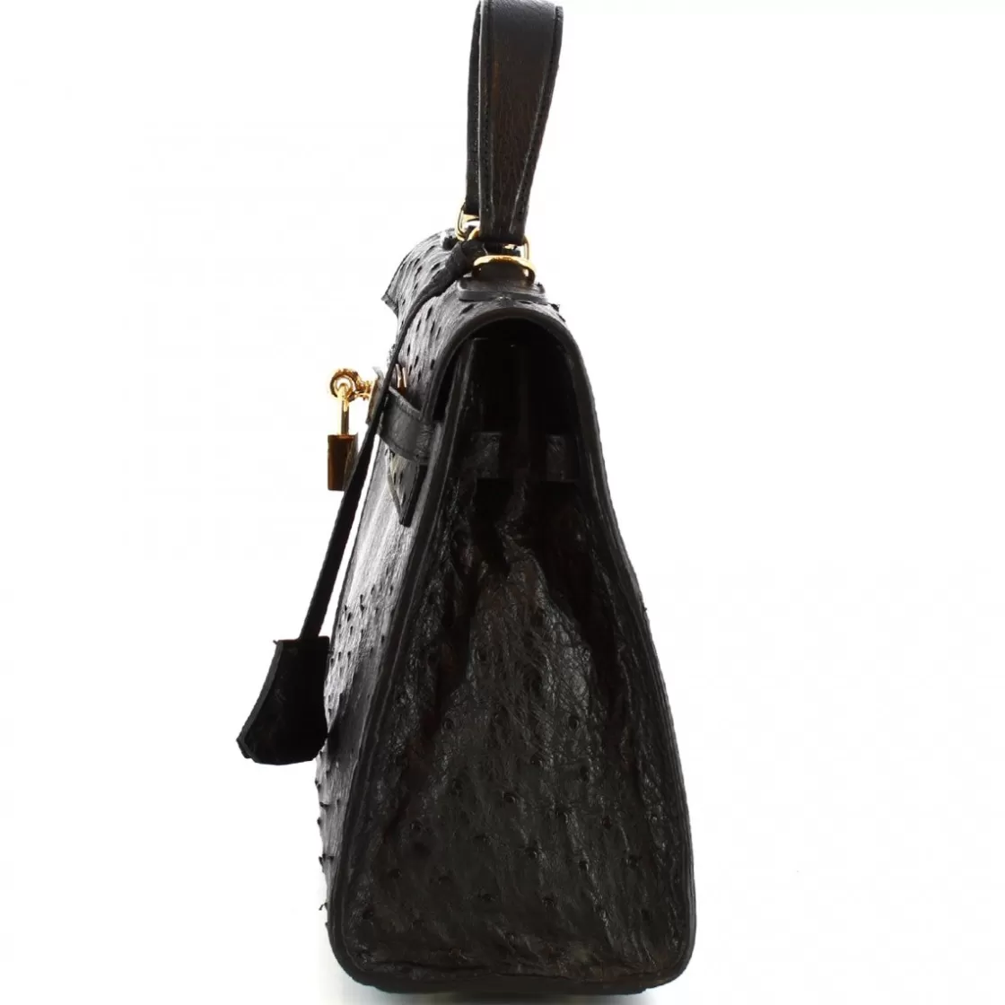 Discount Leonardo Shoes Borsa A Mano Con Tracolla Da Donna Artigianale In Pelle Di Struzzo Nera Nero