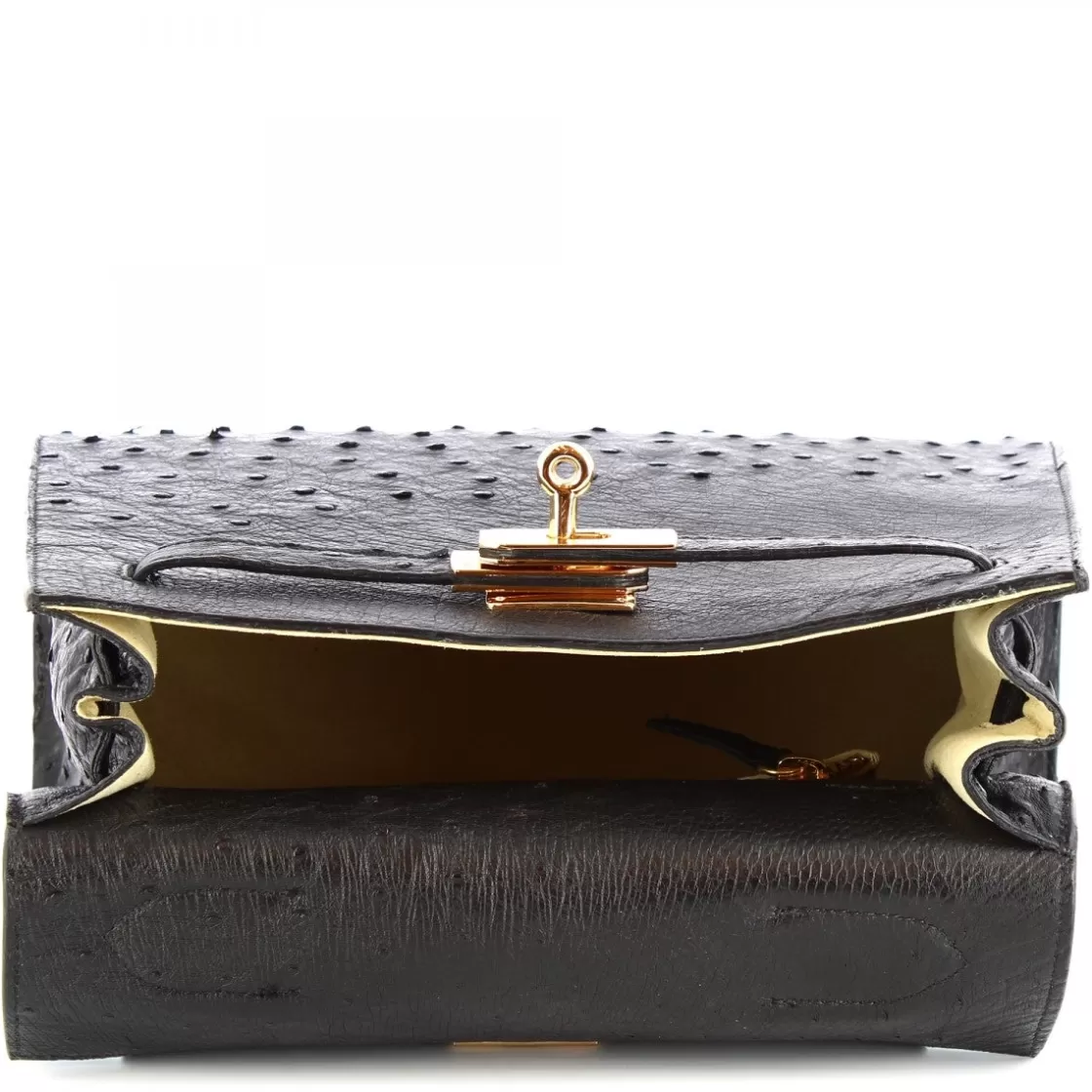 Discount Leonardo Shoes Borsa A Mano Con Tracolla Da Donna Artigianale In Pelle Di Struzzo Nera Nero