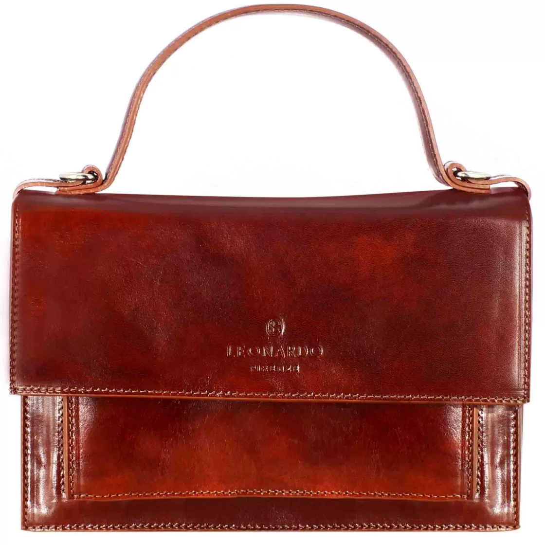 Outlet Leonardo Shoes Borsa Contessina Da Donna Classica In Pelle Liscia Colore Marrone