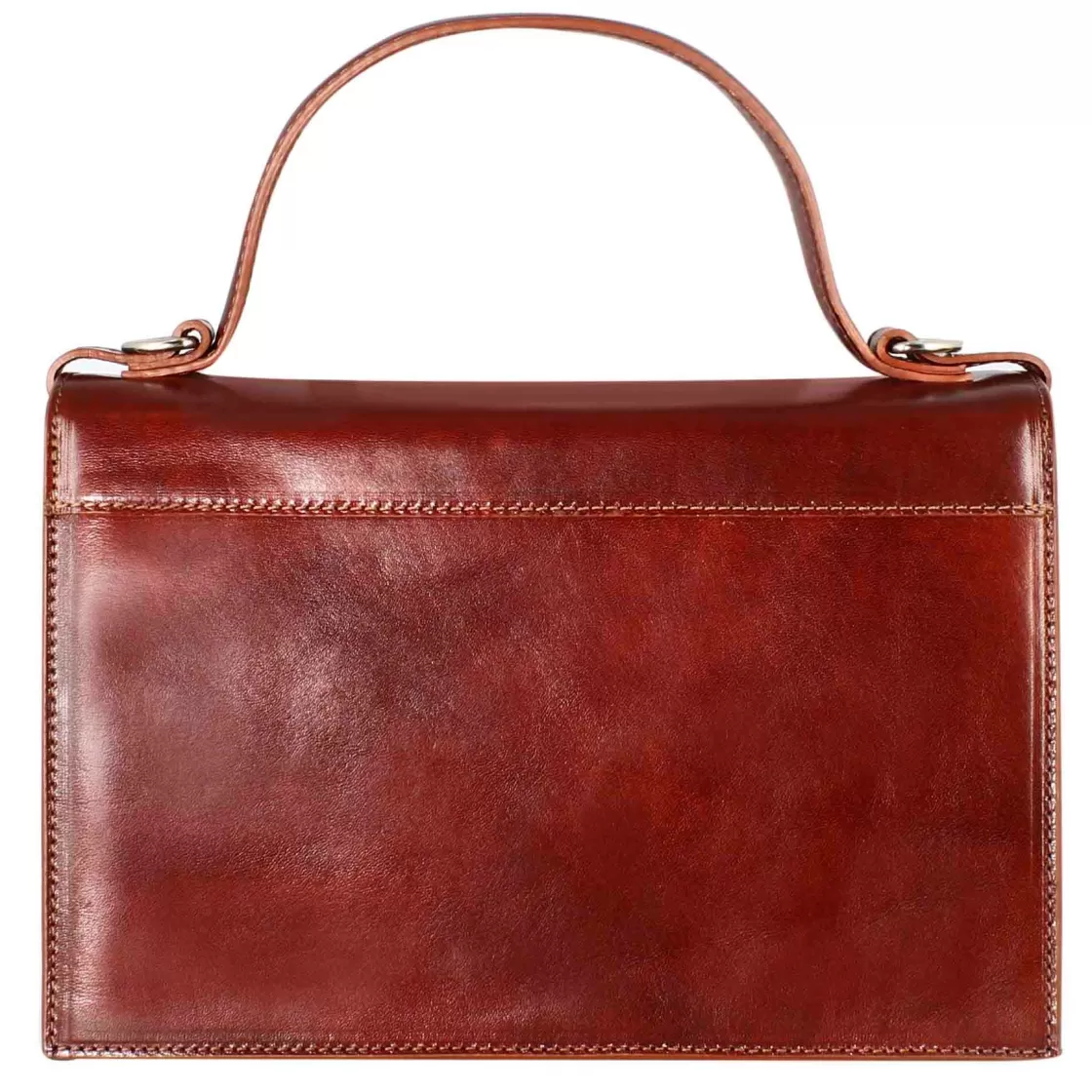 Outlet Leonardo Shoes Borsa Contessina Da Donna Classica In Pelle Liscia Colore Marrone