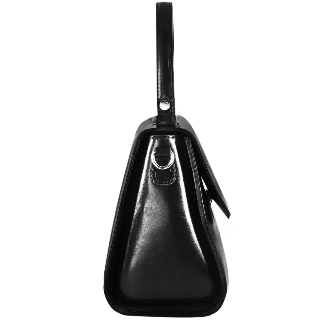 Flash Sale Leonardo Shoes Borsa Lucrezia Bauletto Da Donna Classica In Pelle Liscia Colore Nero
