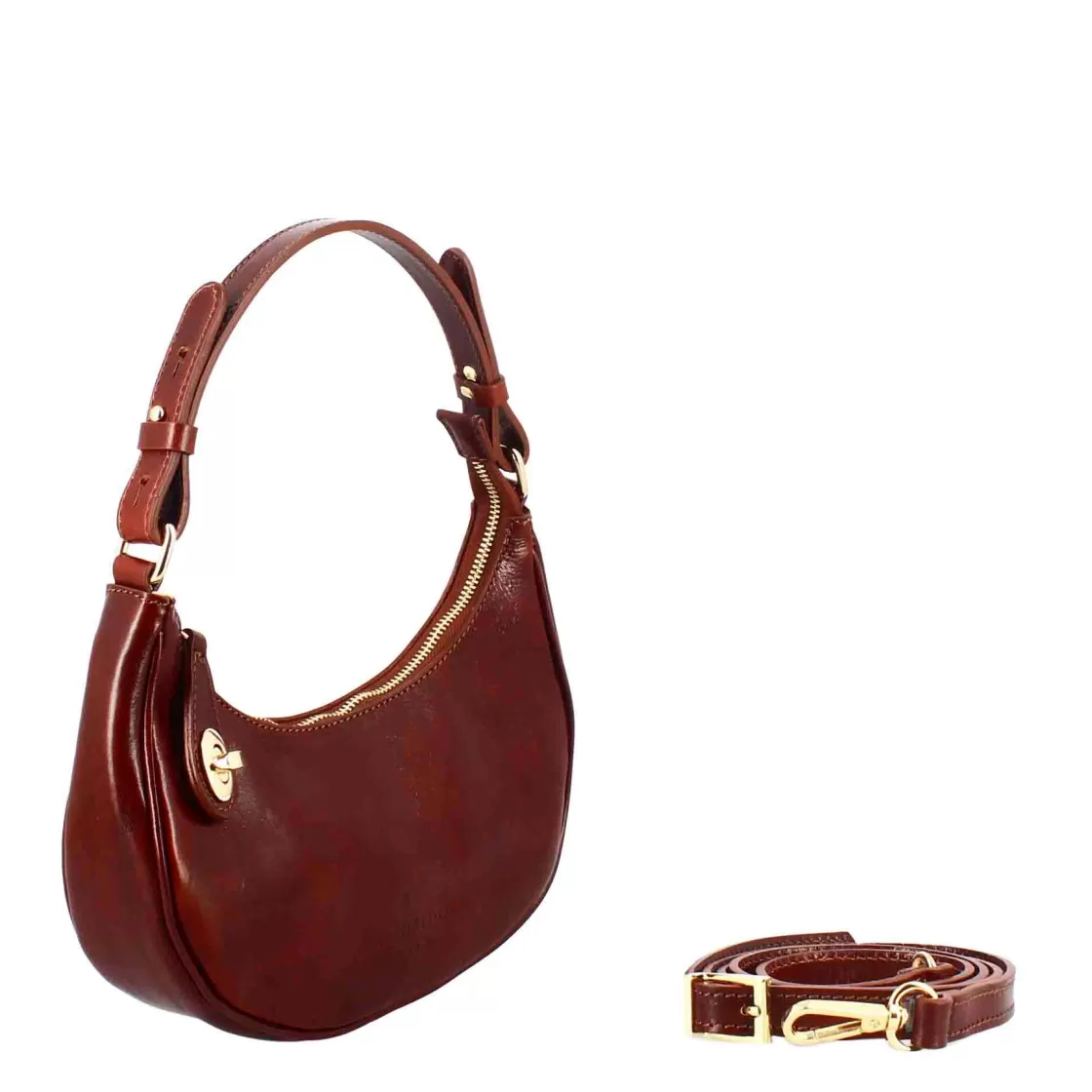 Hot Leonardo Shoes Borsetta A Spalla Jane In Pelle Con Tracolla Rimovibile Colore Marrone