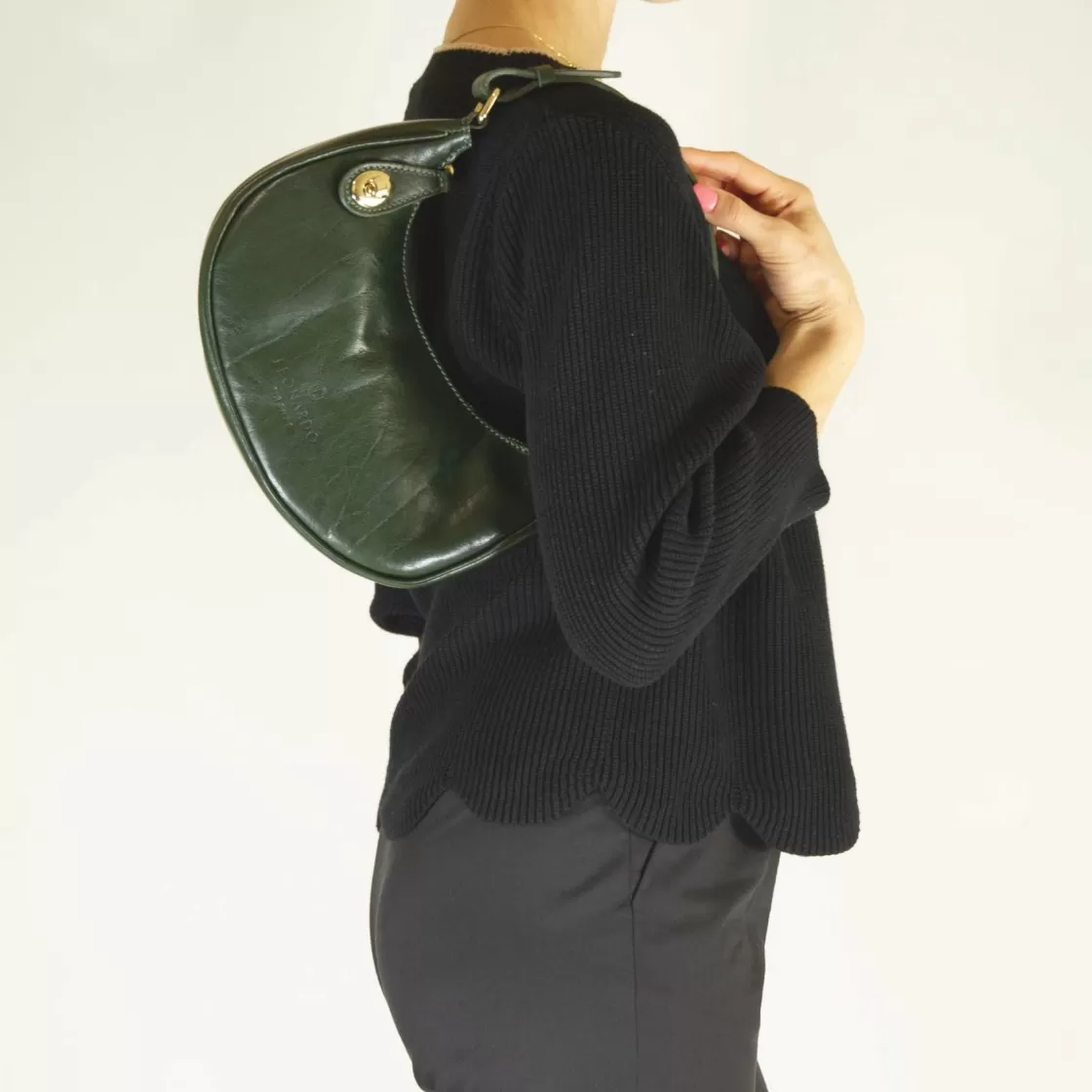 Hot Leonardo Shoes Borsetta A Spalla Jane In Pelle Con Tracolla Rimovibile Colore Verde