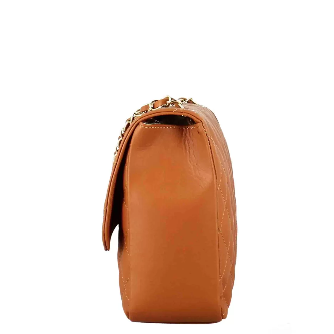 Discount Leonardo Shoes Borsetta Vanity Grande A Tracolla In Pelle Trapuntata Colore Marrone
