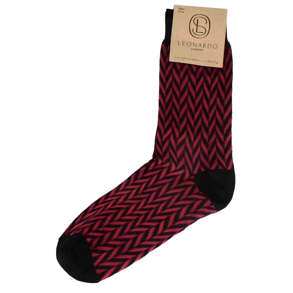 Cheap Leonardo Shoes Calzini Da Uomo In Cotone Colore Con Fantasia Colore Nero Rosso