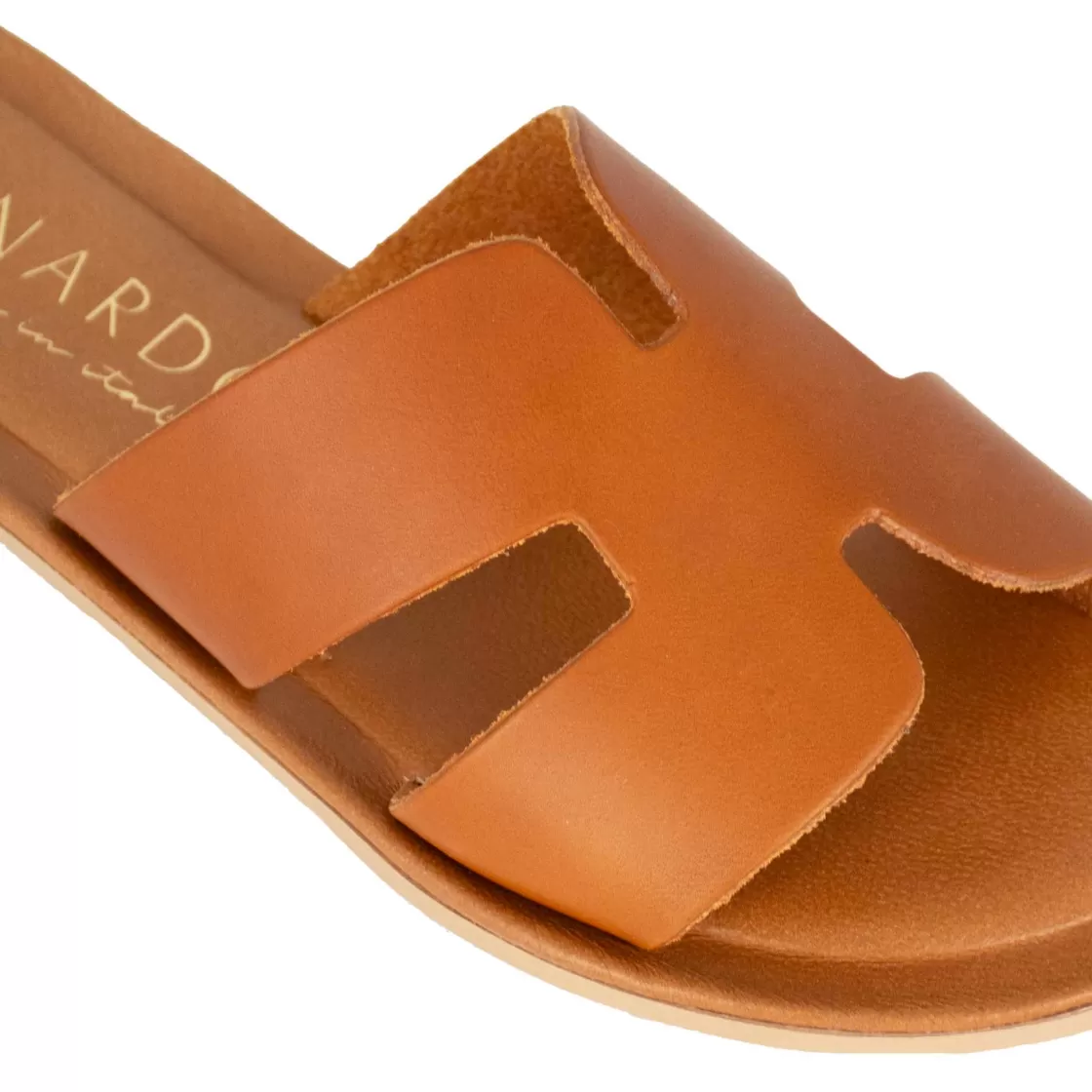 Fashion Leonardo Shoes Ciabattine Da Donna In Pelle Colore Marrone Chiaro