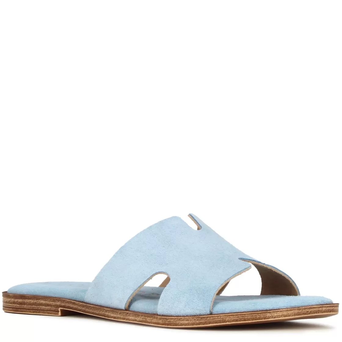 Outlet Leonardo Shoes Ciabattine Da Donna In Pelle Scamosciata Colore Turchese