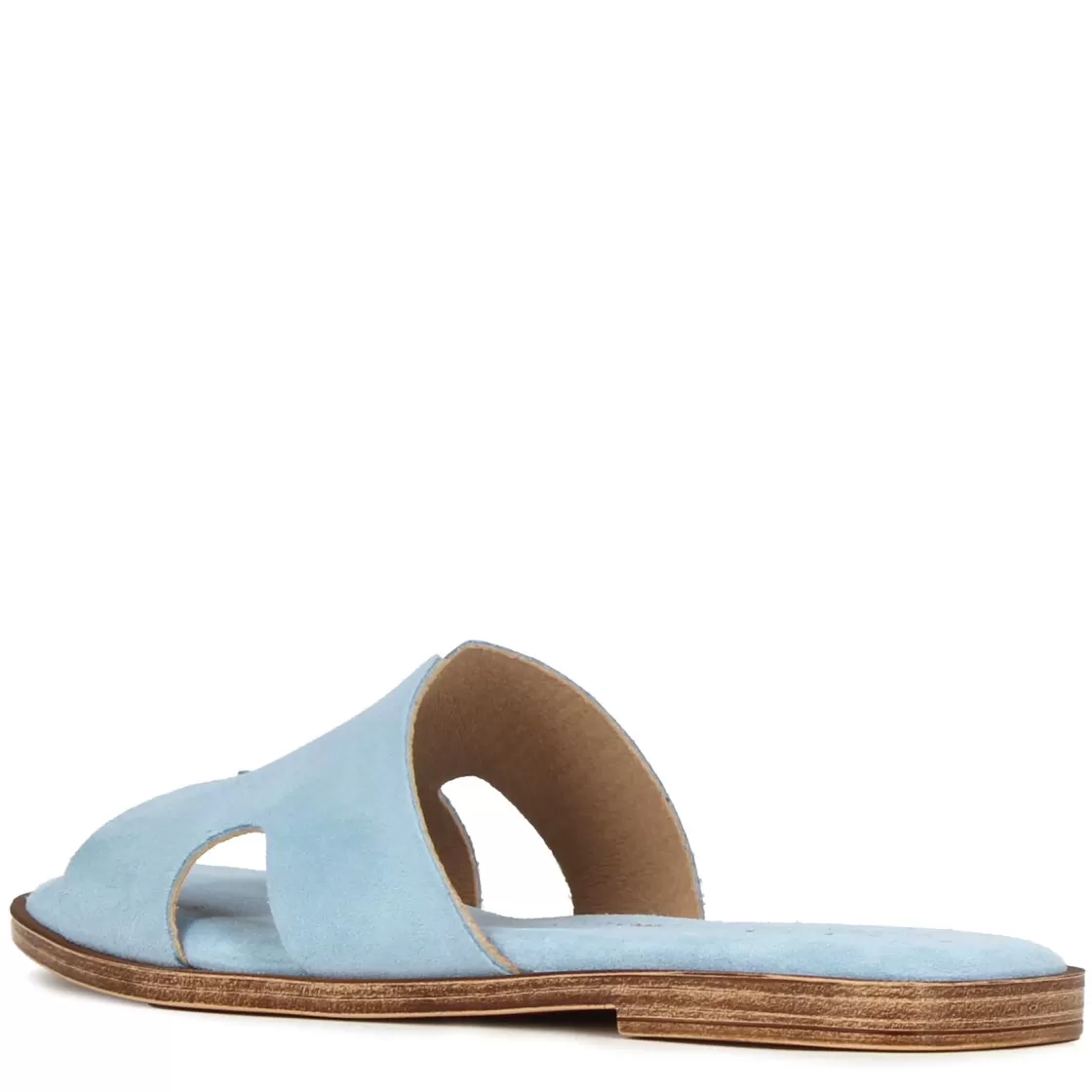 Outlet Leonardo Shoes Ciabattine Da Donna In Pelle Scamosciata Colore Turchese