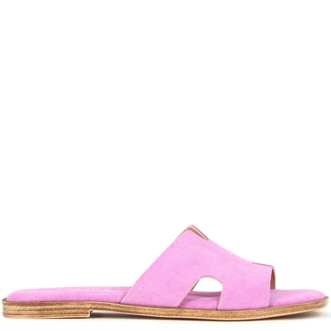 Clearance Leonardo Shoes Ciabattine Da Donna In Pelle Scamosciata Colore Viola