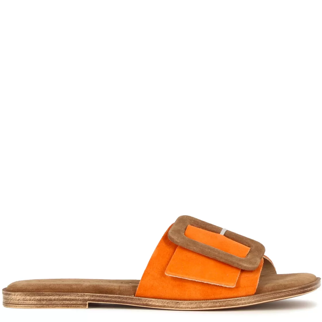 Hot Leonardo Shoes Ciabattine Da Donna Scamosciate Colore E Marrone Arancio