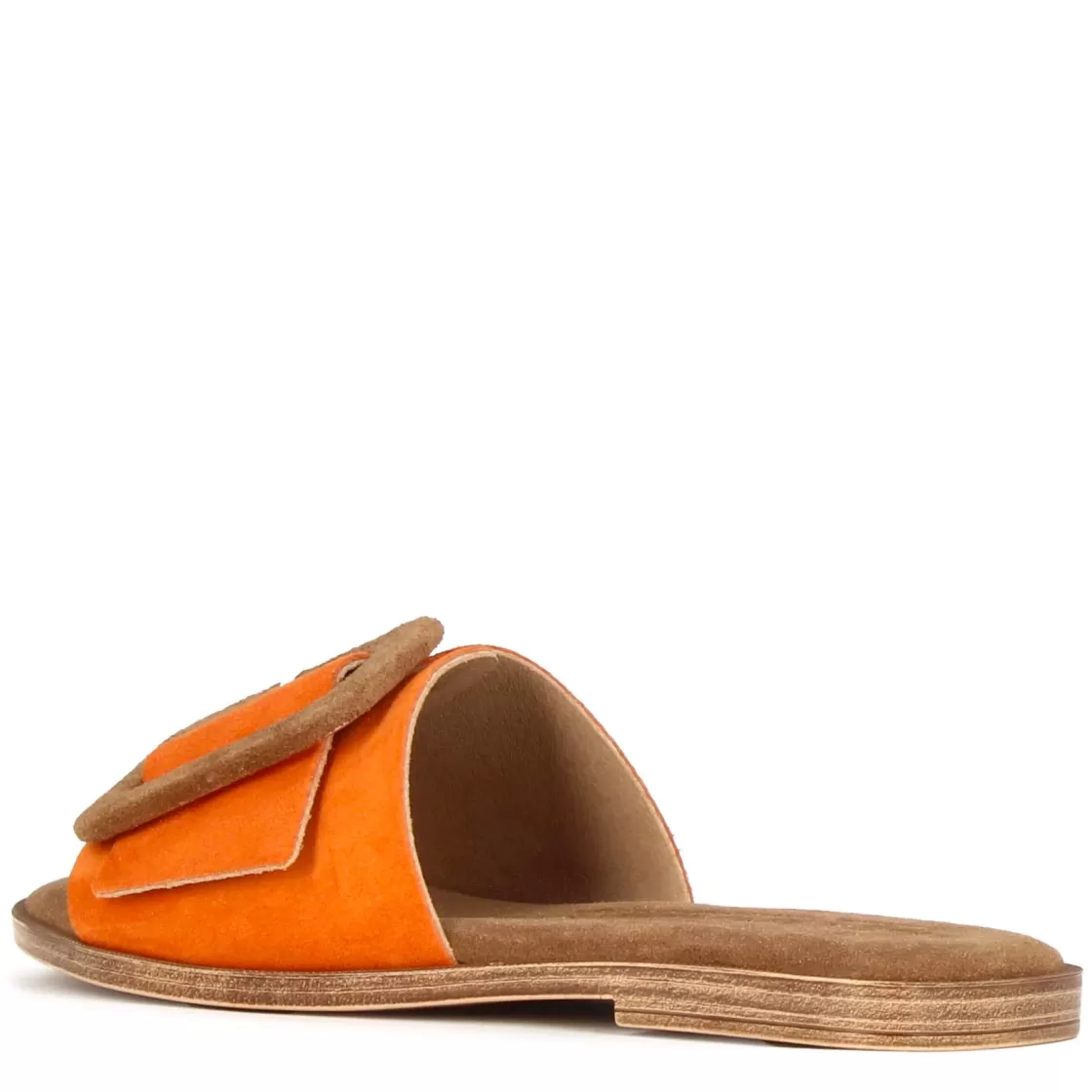 Hot Leonardo Shoes Ciabattine Da Donna Scamosciate Colore E Marrone Arancio