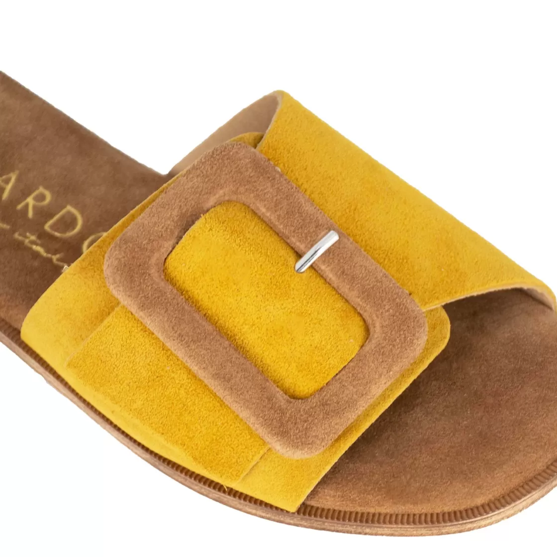 Hot Leonardo Shoes Ciabattine Da Donna Scamosciate Colore E Marrone Giallo