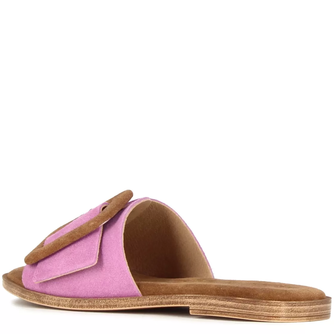 Online Leonardo Shoes Ciabattine Da Donna Scamosciate Colore Con Fibbia Viola