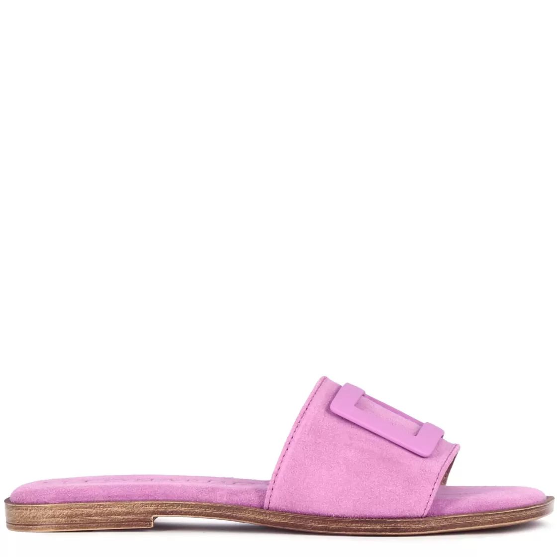 Best Sale Leonardo Shoes Ciabattine Da Donna Scamosciate Con Fascia Colore Viola