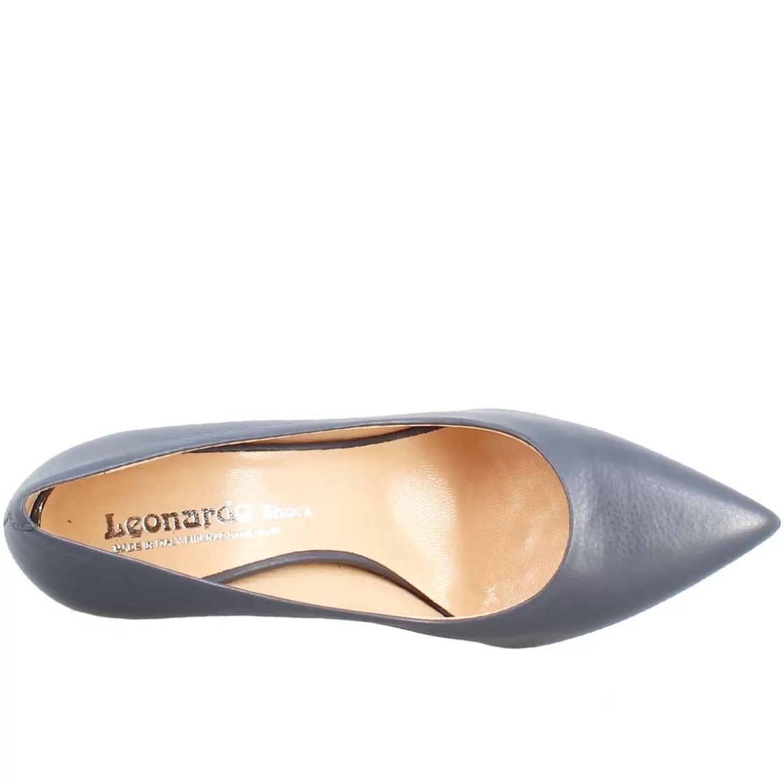 Discount Leonardo Shoes Décolleté A Punta In Pelle Color Celeste