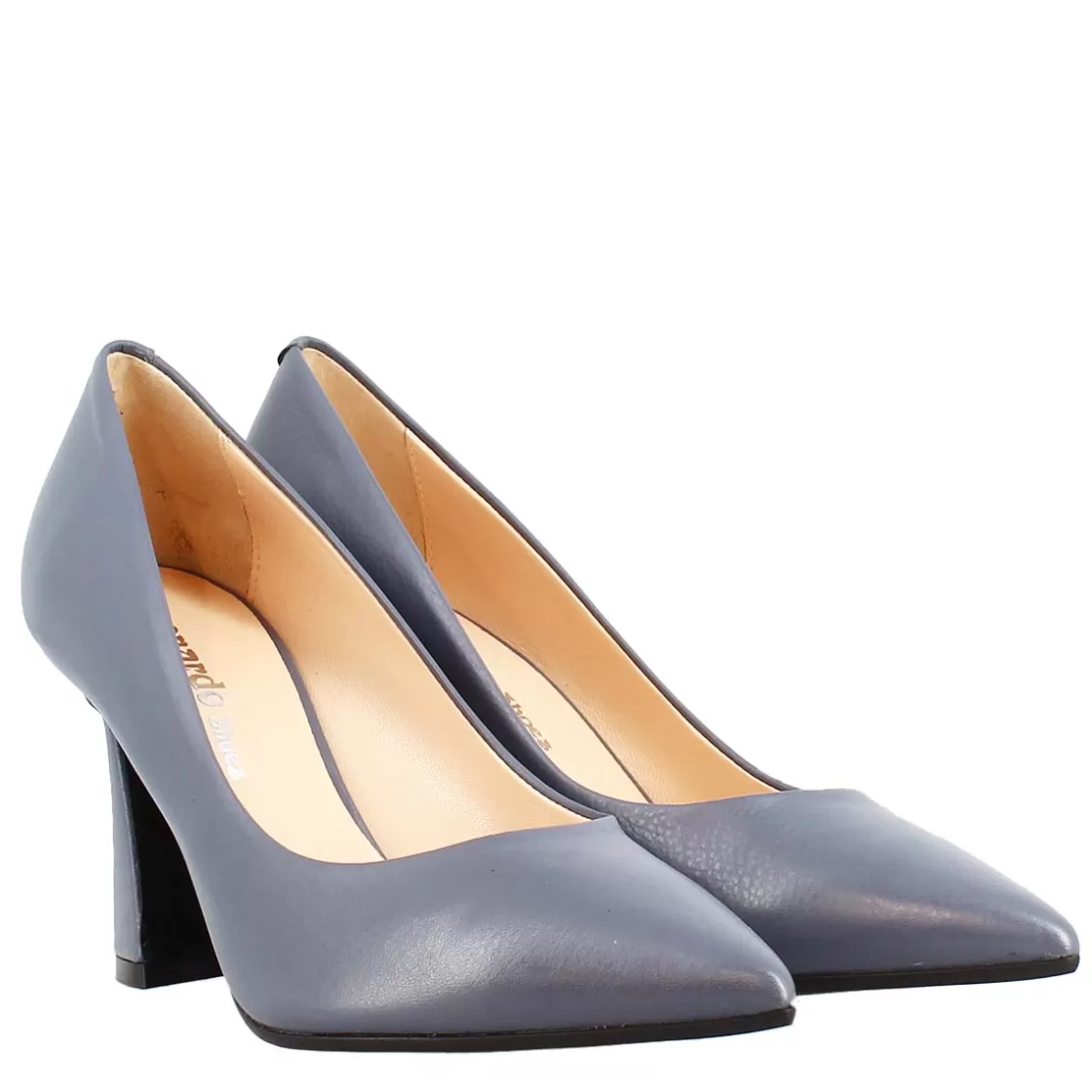 Discount Leonardo Shoes Décolleté A Punta In Pelle Color Celeste