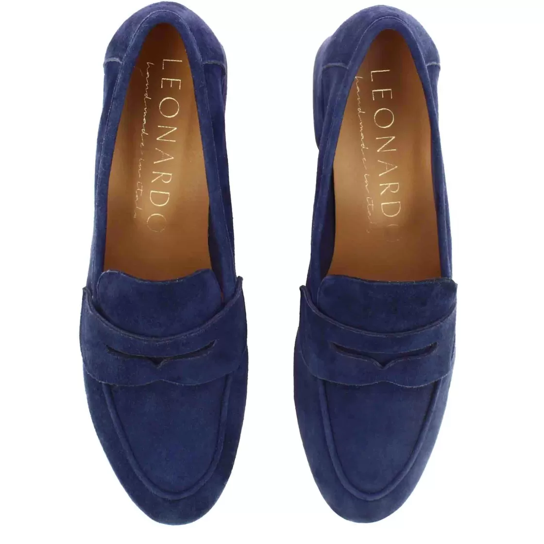 New Leonardo Shoes Décolleté Classica Da Donna In Pelle Scamosciata Colore Scuro Blu