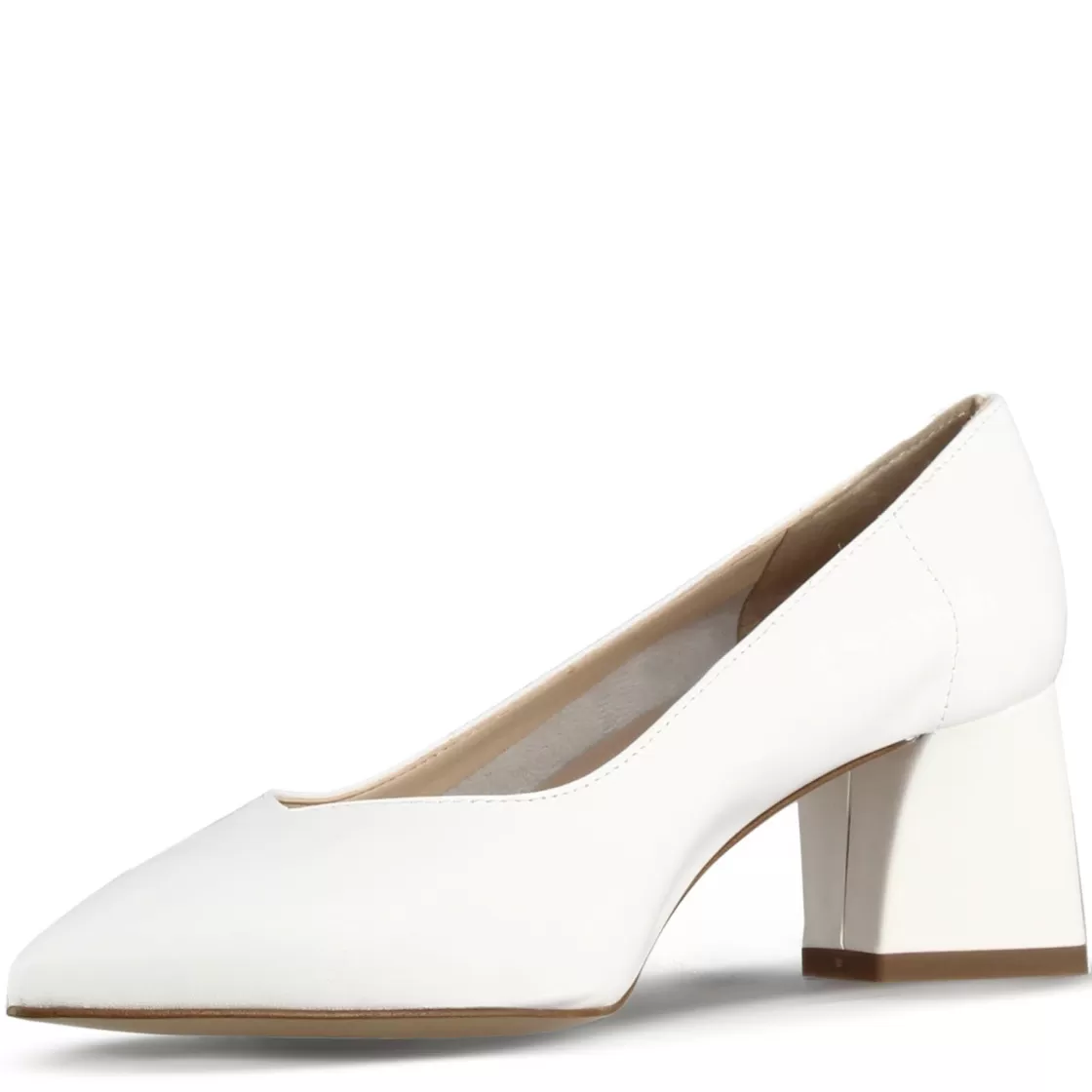 Hot Leonardo Shoes Décolleté Da Donna In Pelle Colore Con Tacco Medio Bianco