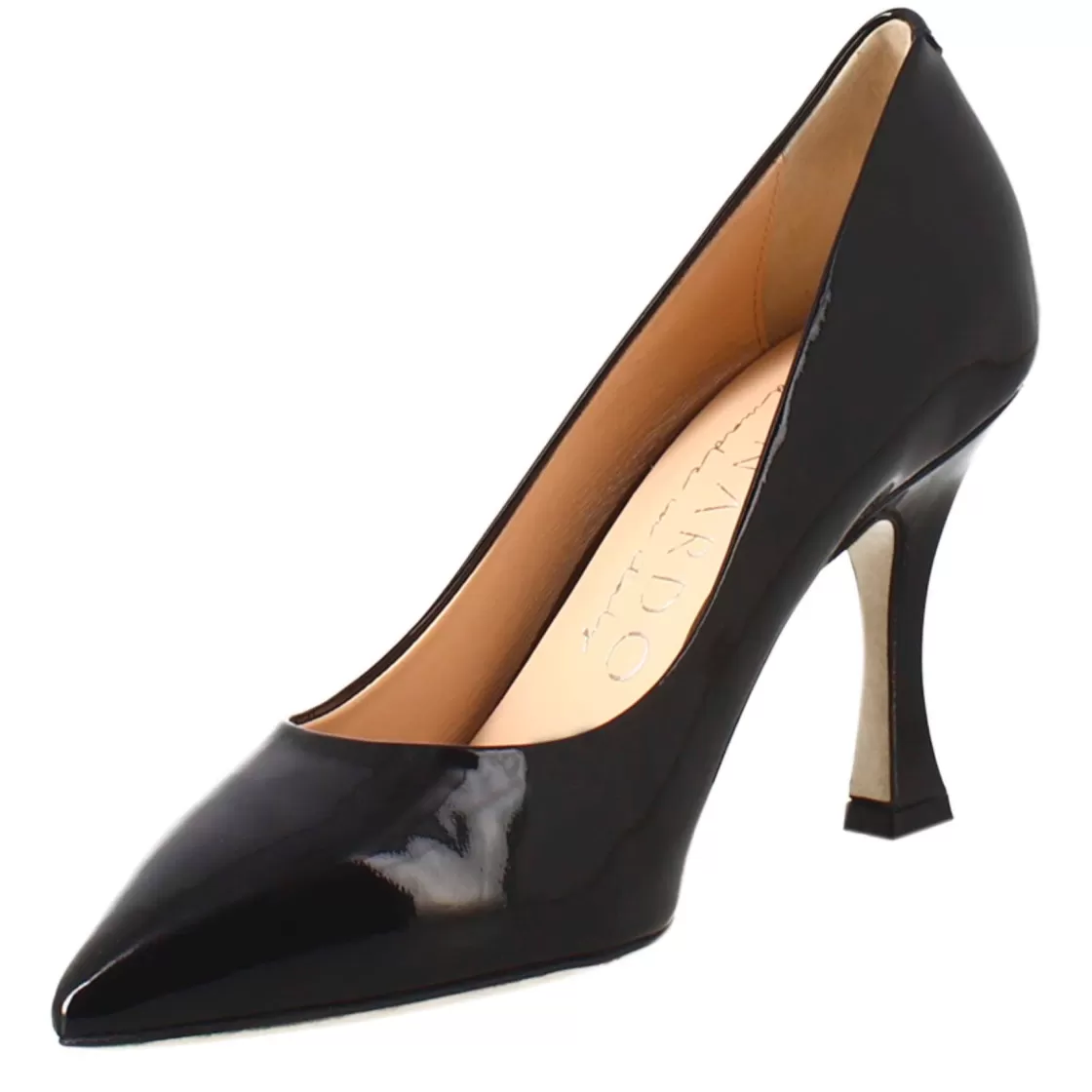 Online Leonardo Shoes Décolleté Da Donna In Pelle Verniciata Colore A Punta Nero