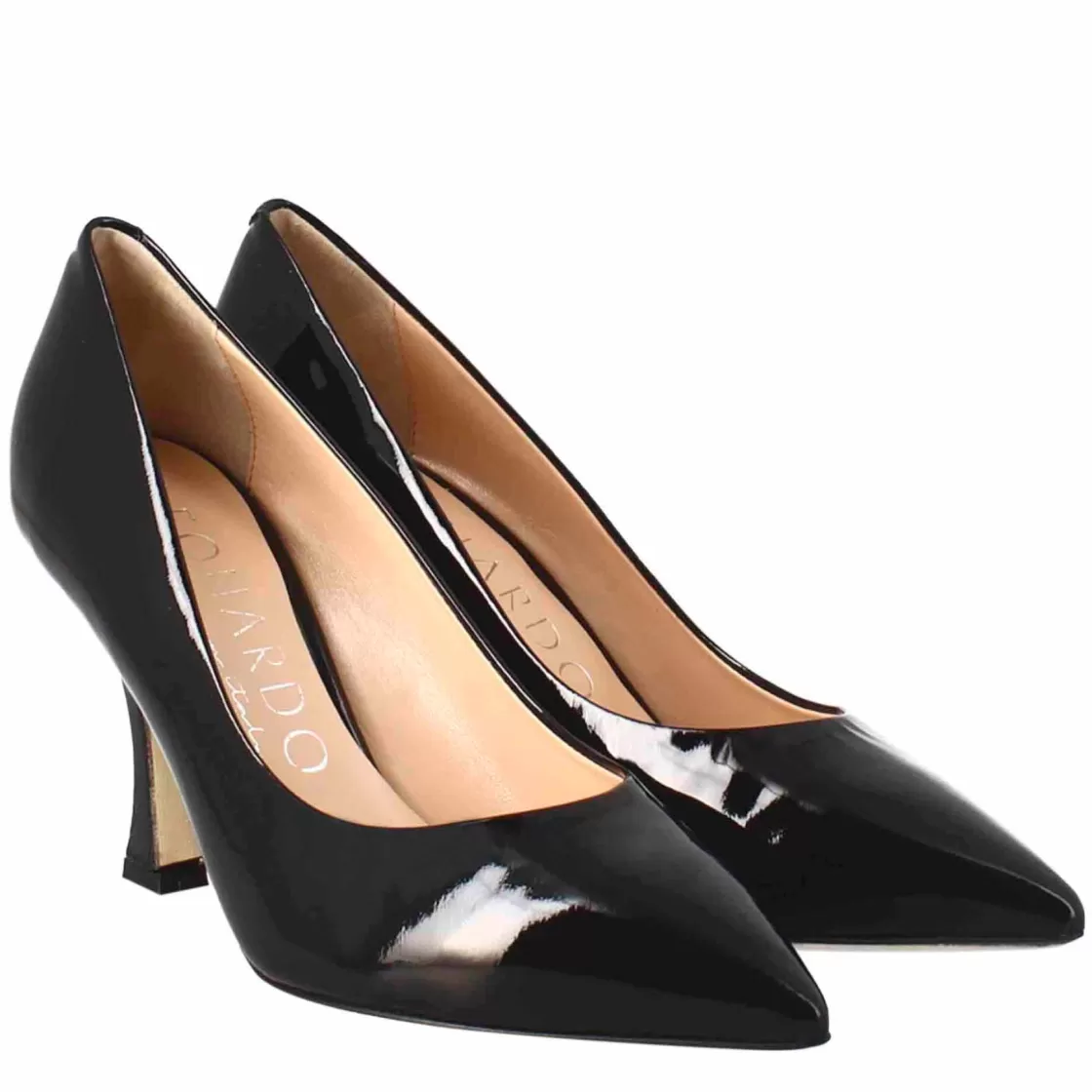 Online Leonardo Shoes Décolleté Da Donna In Pelle Verniciata Colore A Punta Nero