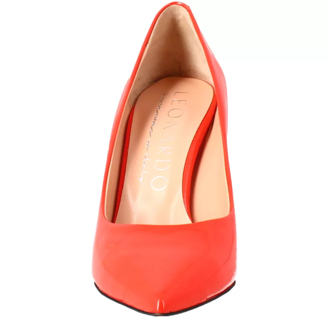 Discount Leonardo Shoes Décolleté Da Donna In Pelle Verniciata Colore A Punta Rosso