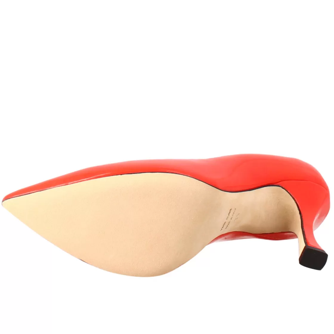 Discount Leonardo Shoes Décolleté Da Donna In Pelle Verniciata Colore A Punta Rosso