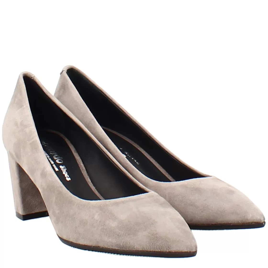 Fashion Leonardo Shoes Décolleté In Camoscio Colore Tortora Con Tacco Alto Grigio