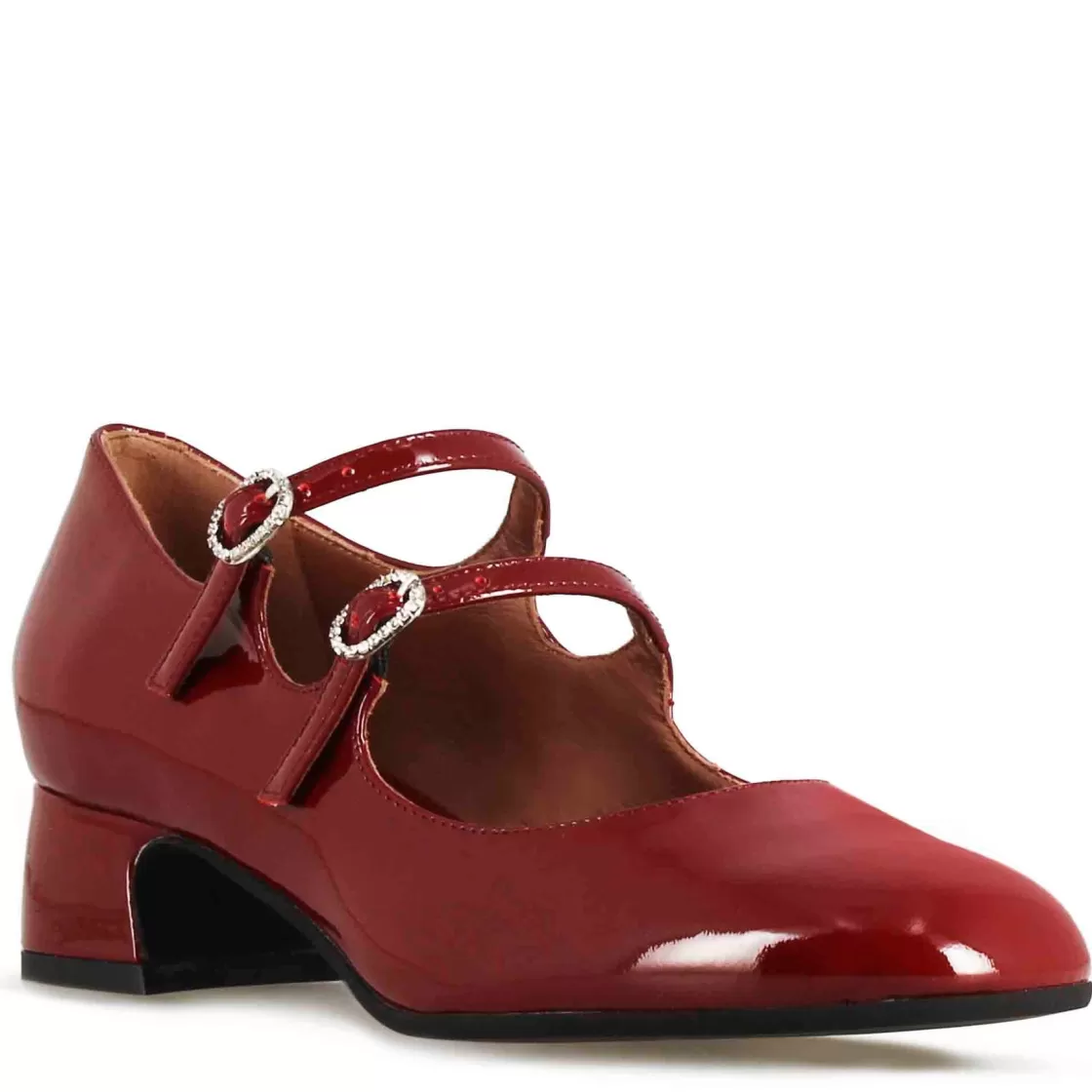 Online Leonardo Shoes Décolleté Mary Jane In Pelle Verniciata Colore Bordeaux Nero