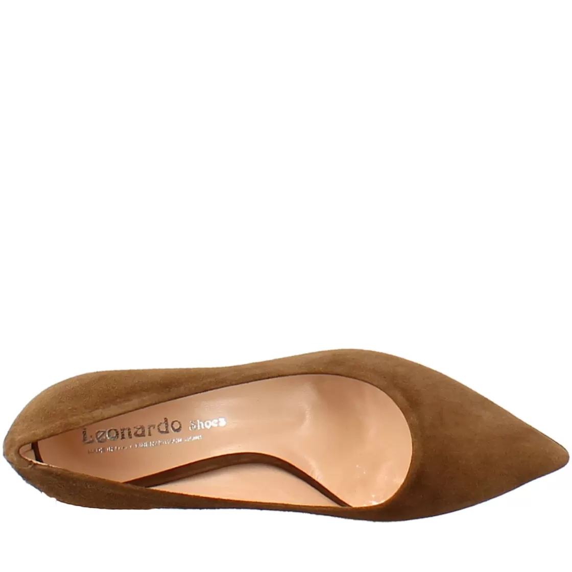 Hot Leonardo Shoes Décolletté In Camoscio Colore Con Tacco Alto Marrone