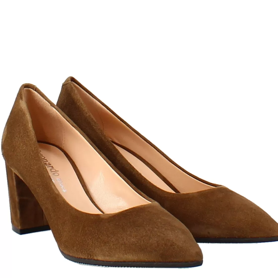 Hot Leonardo Shoes Décolletté In Camoscio Colore Con Tacco Alto Marrone