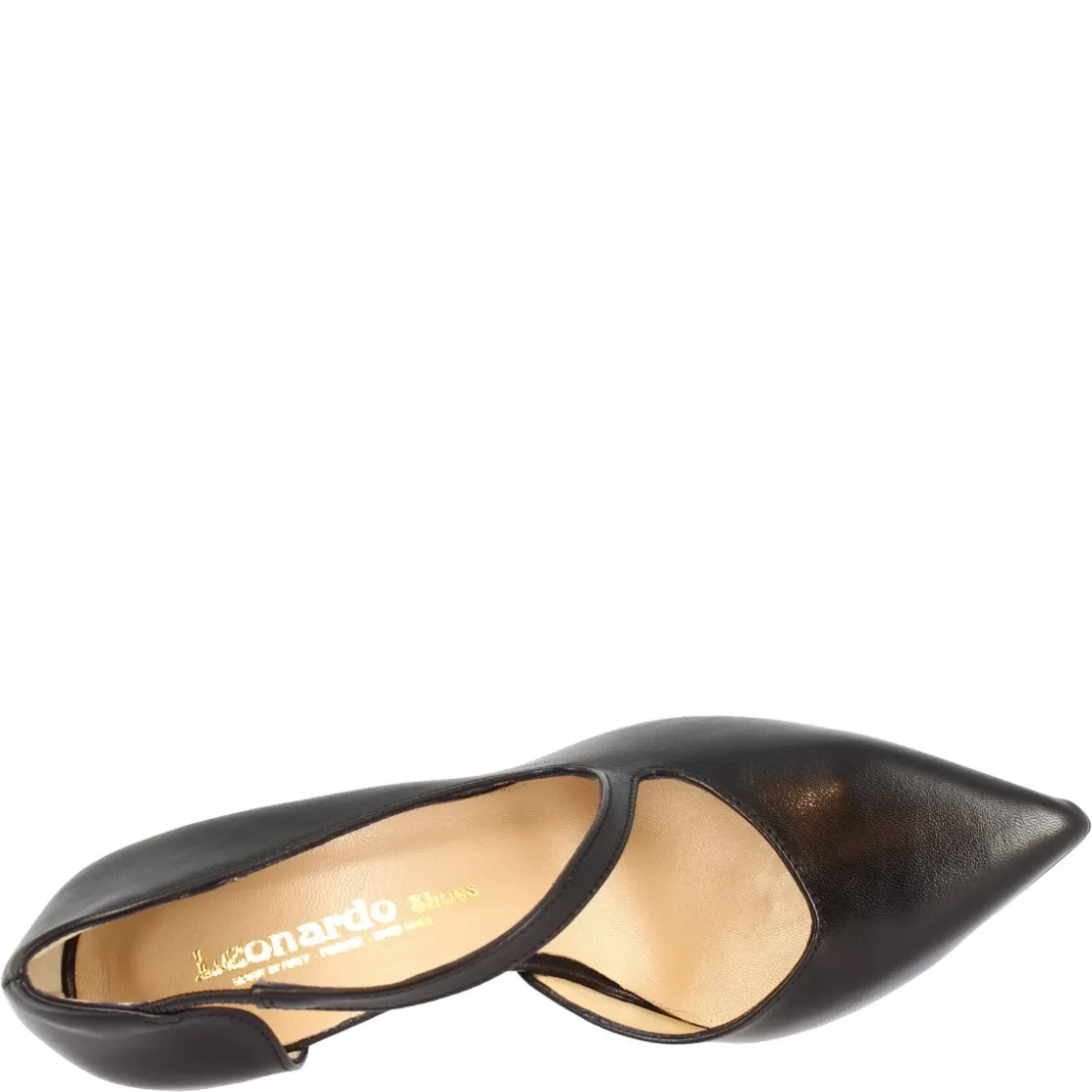 Shop Leonardo Shoes Decoltè A Punta Eleganti Con Tacco Alto Da Donna Fatte A Mano In Nappa Nera Nero