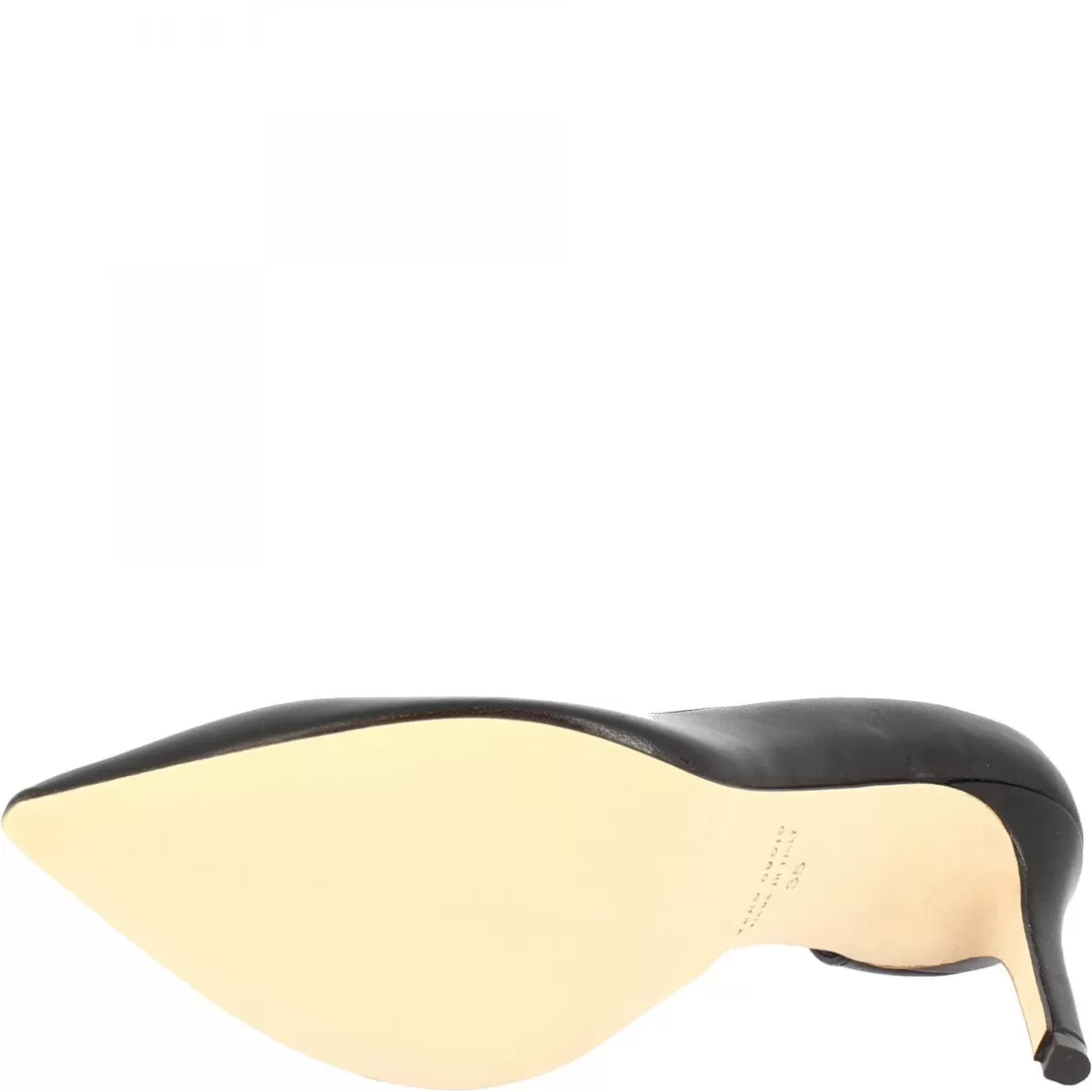 Shop Leonardo Shoes Decoltè A Punta Eleganti Con Tacco Alto Da Donna Fatte A Mano In Nappa Nera Nero