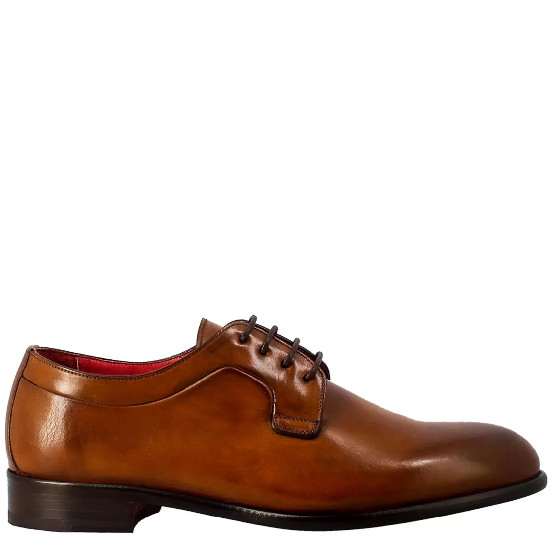 Best Sale Leonardo Shoes Derby Elegante Da Uomo In Pelle Liscia Marrone