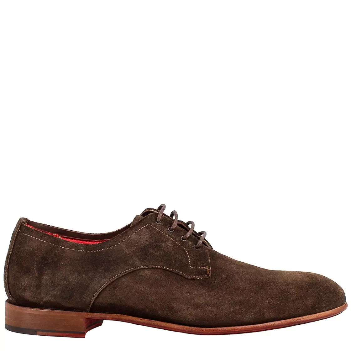 Best Sale Leonardo Shoes Derby Elegante Da Uomo In Pelle Scamosciata Marrone