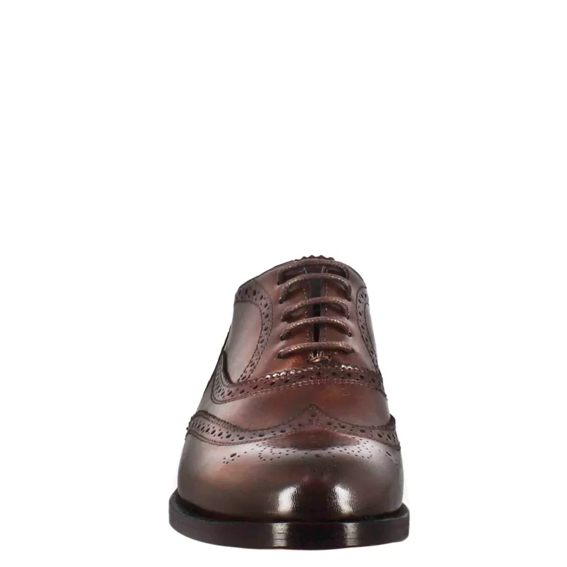 Sale Leonardo Shoes Francesina Da Donna Con Dettagli Brogue In Pelle Marrone Scuro