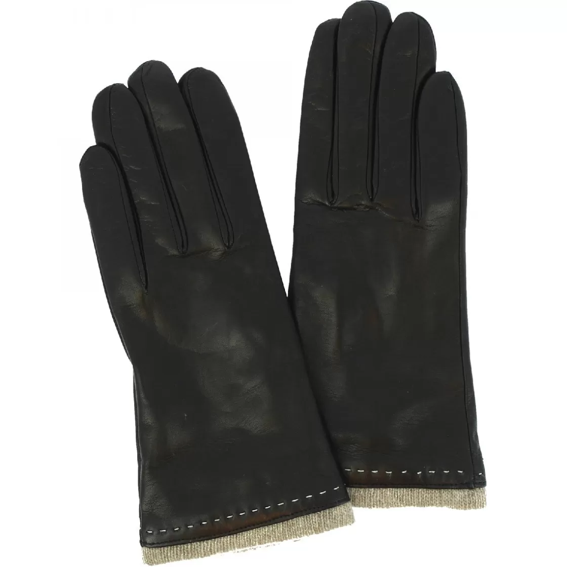 Sale Leonardo Shoes Guanti Decorati Da Donna Fatti A Mano In Nappa Nera Nero