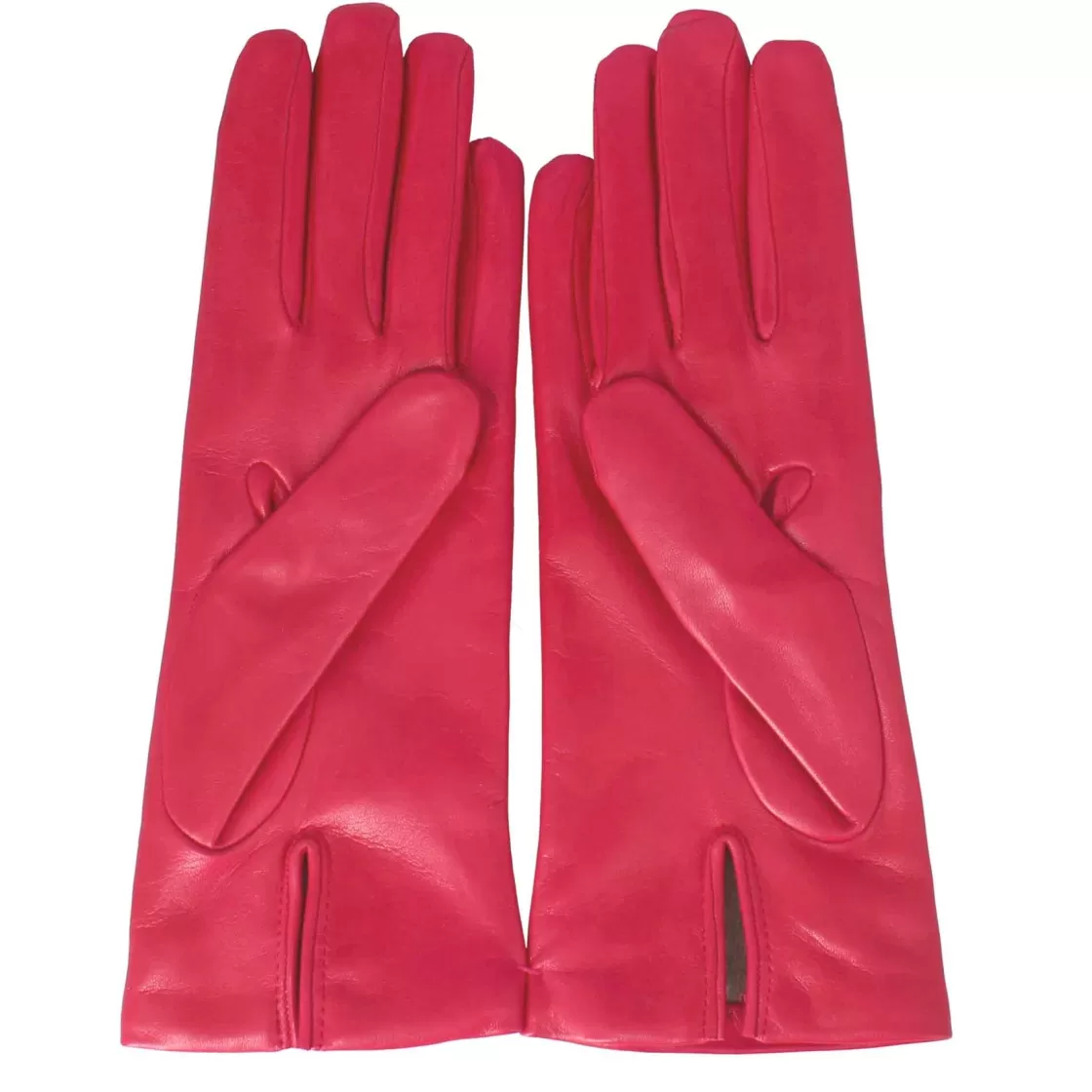 Shop Leonardo Shoes Guanto Da Donna In Pelle Color Liscia Con Fodera In Cashmere Fuxia