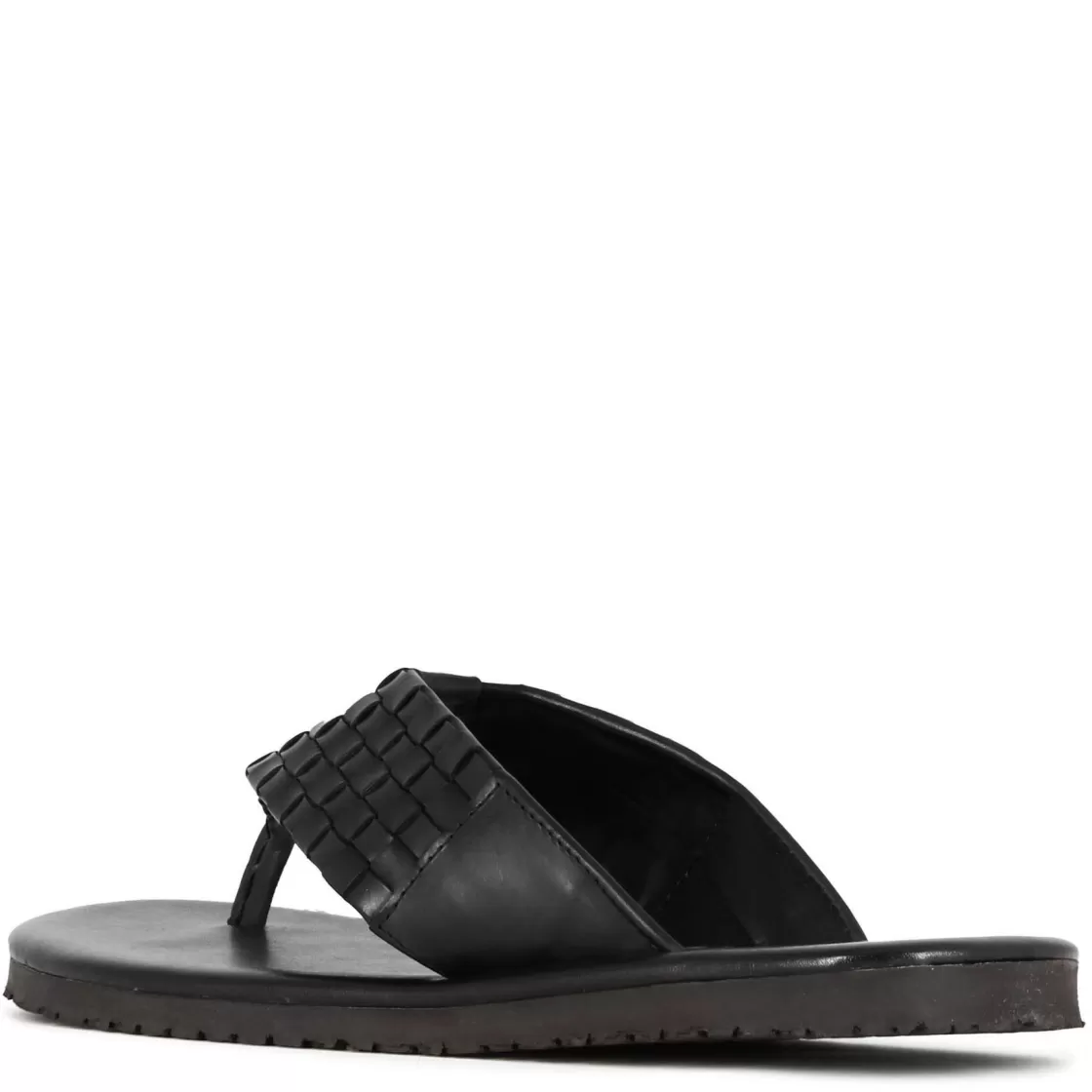 Store Leonardo Shoes Infradito Da Uomo In Pelle Intrecciata Colore Fatto A Mano Nero