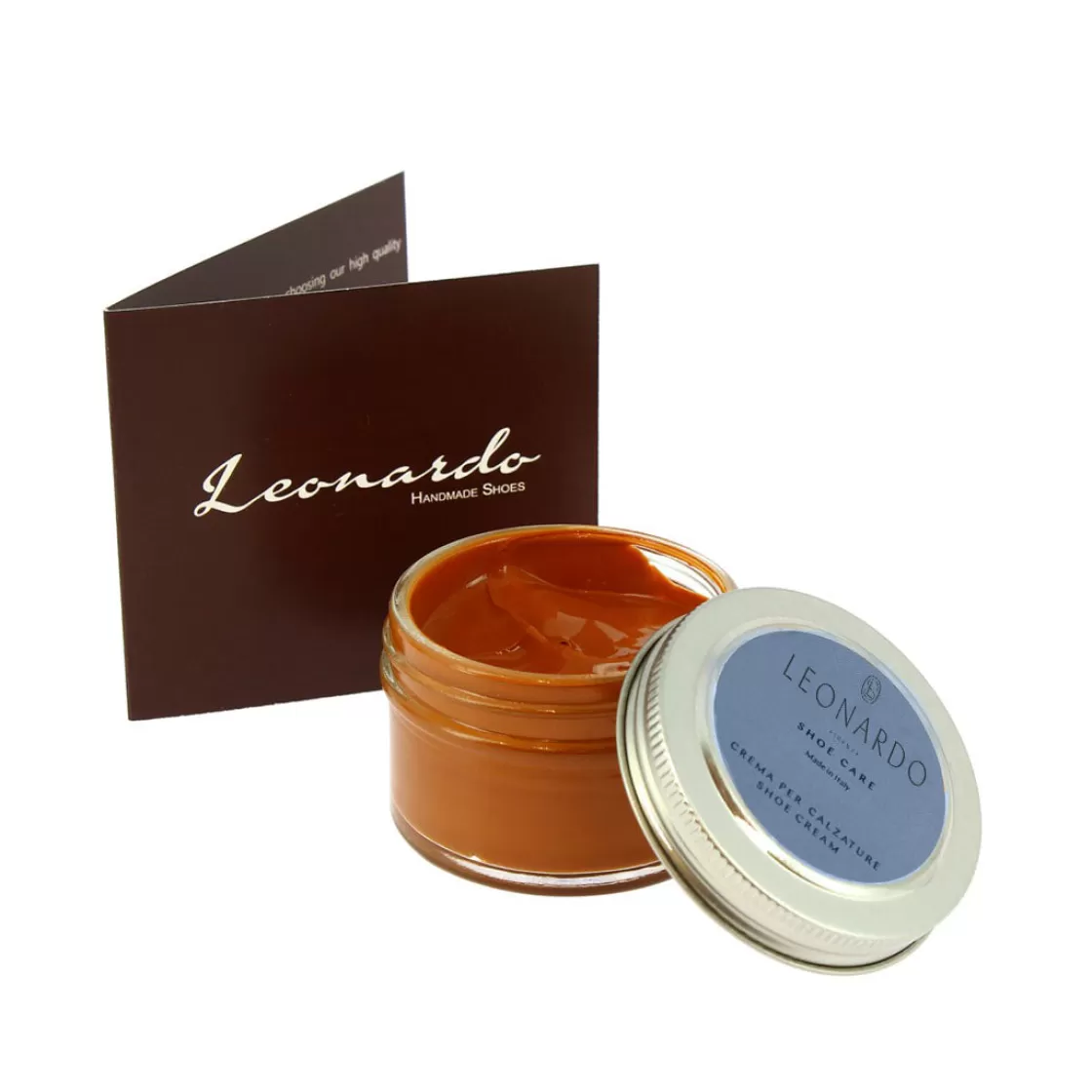 Sale Leonardo Shoes Lucido Da Scarpe Colore Marrone Chiaro Crema Per Calzature In Pelle 50 Ml