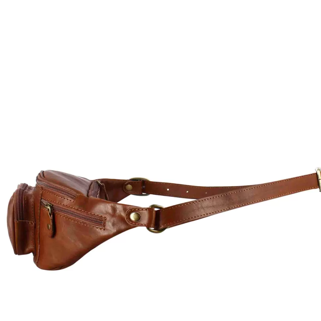 Hot Leonardo Shoes Marsupio Classico Da Uomo In Pelle Colore Multitasche Marrone